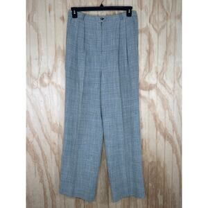 Doncaster Vintage Houndstooth Plaid Straight Leg Pleated Pants Women Size 12